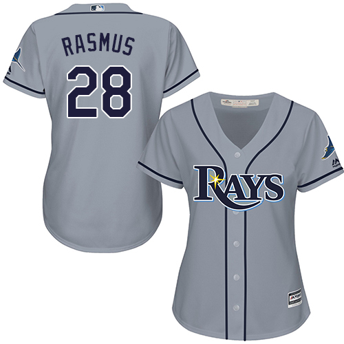 Rays #28 Colby Rasmus Grey Road Women's Stitched MLB Jersey - Click Image to Close